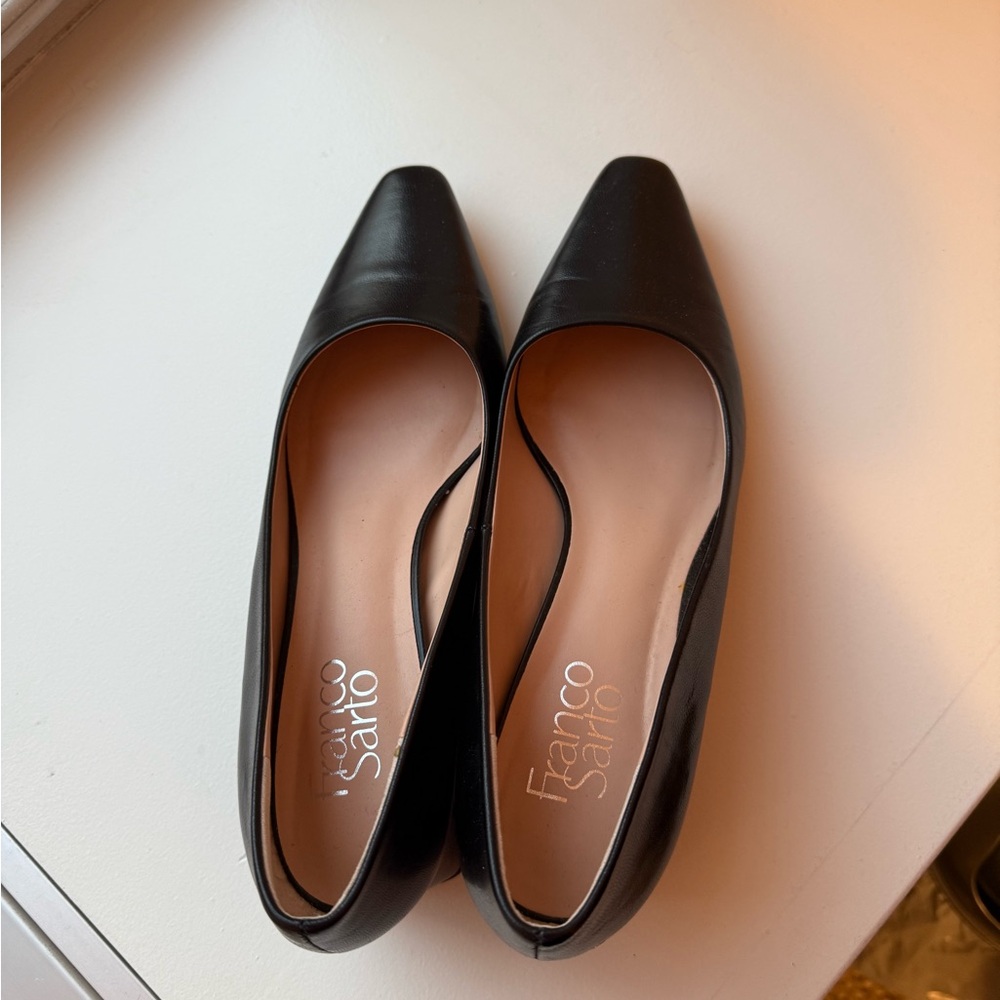Franco Sarto Black Leather Pumps for Women